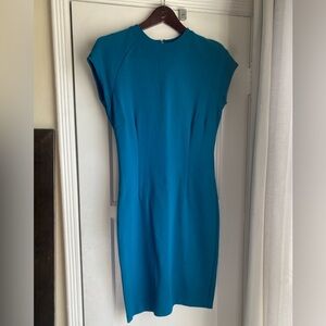 Stella McCartney Turquoise Dress stretchy short sleeve fit knee length casual 42